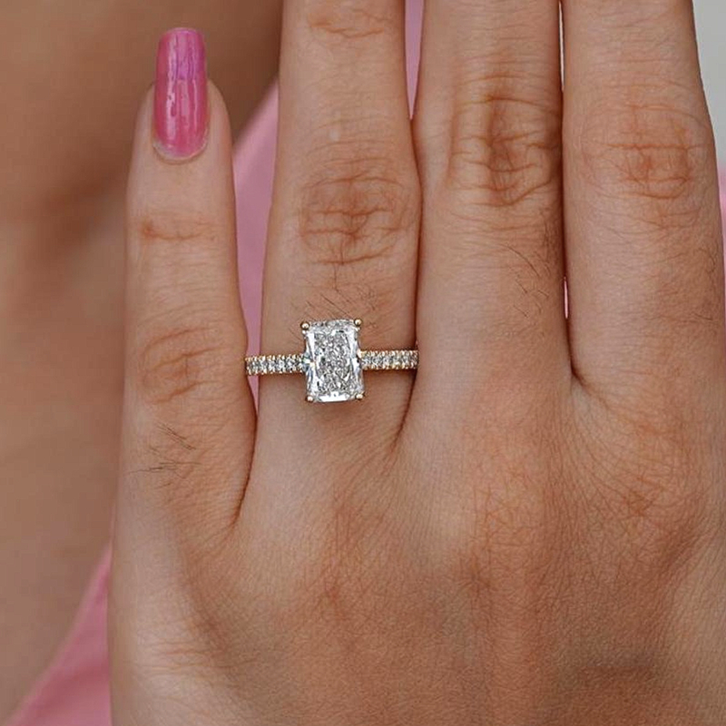 Women's Stylish Retro Moissanite 925 Silver Ring, 1/2/3 Carat